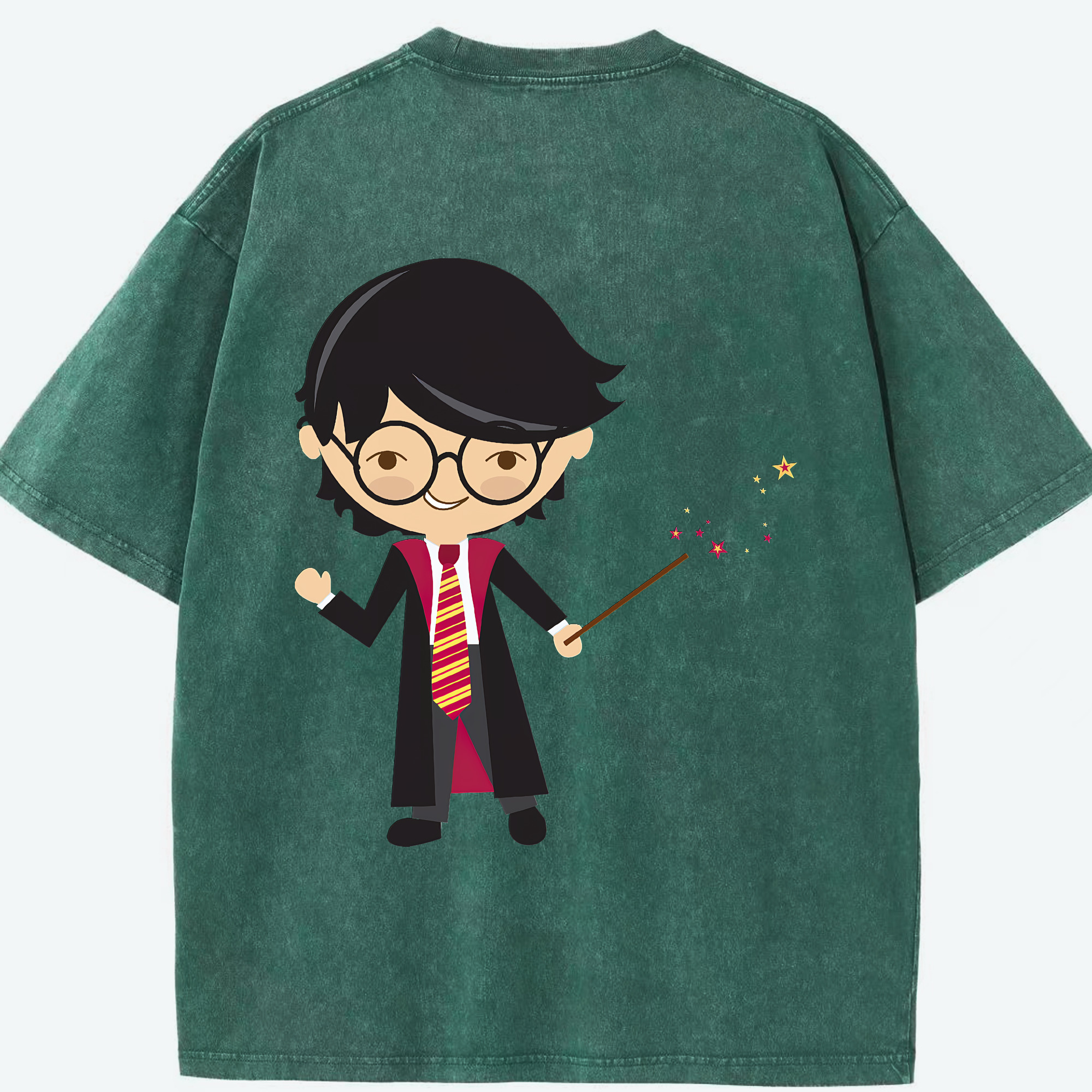 （画像用） Harry Potter ハリー・ポッターシリーズ 綿100% ヴィンテージ風 半袖Tシャツ（背面プリント）
